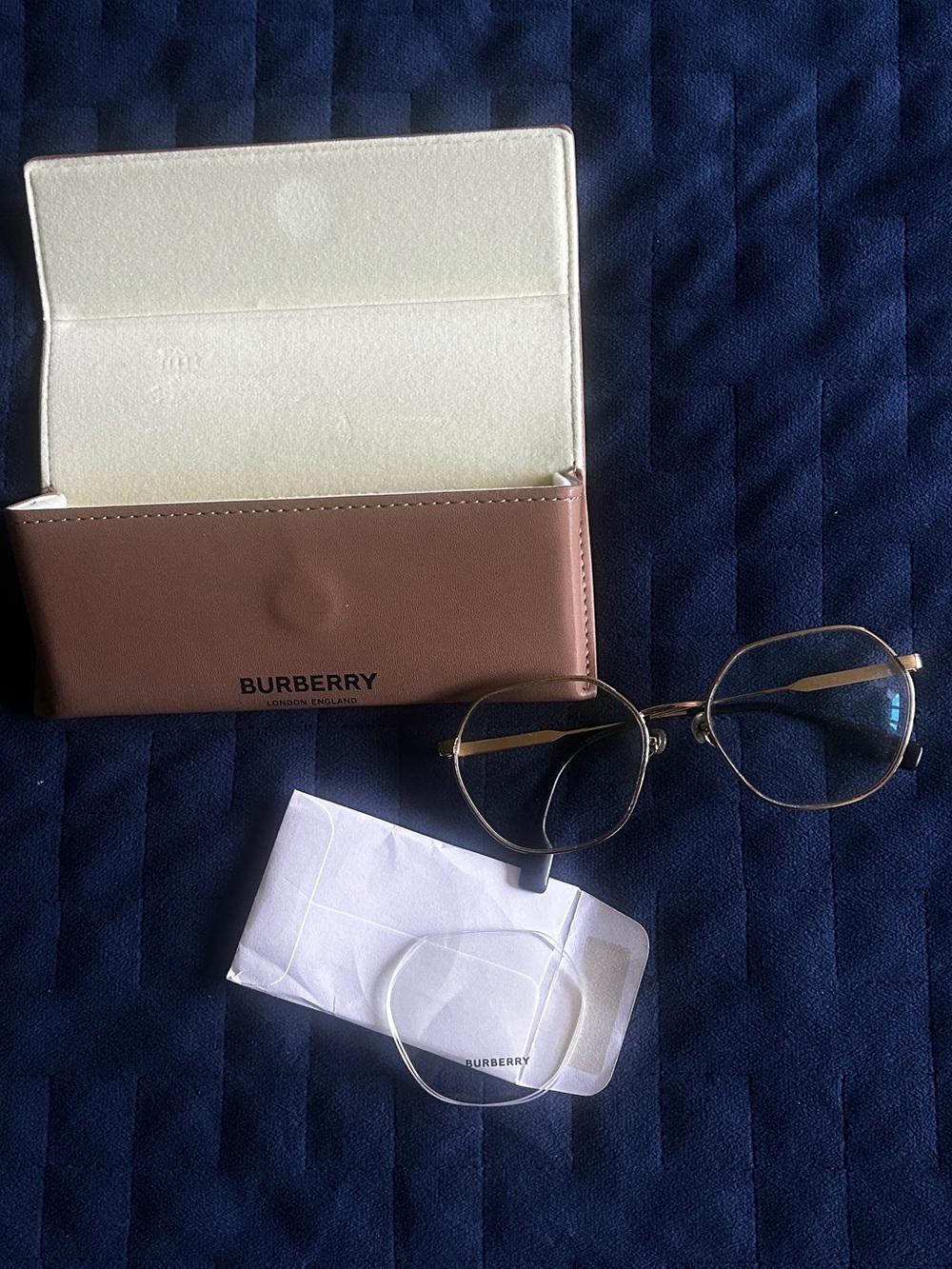 Burberry Gold-Tone Prescription Eyeglasses